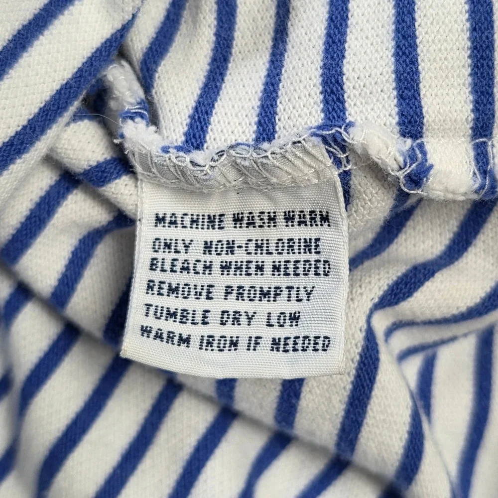 Vintage Polo Ralph Lauren Polo Shirt Men's Size XL Blue White Striped Cotton